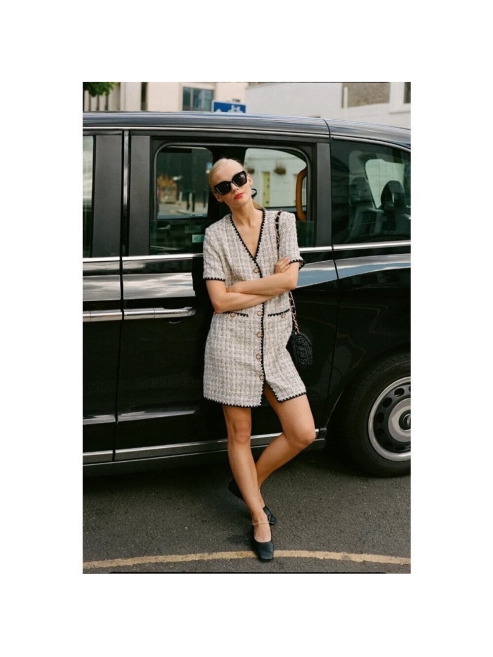 Pomander Place “The Josephine” Black and White Tweed Dress (L) - Picture 3 of 10